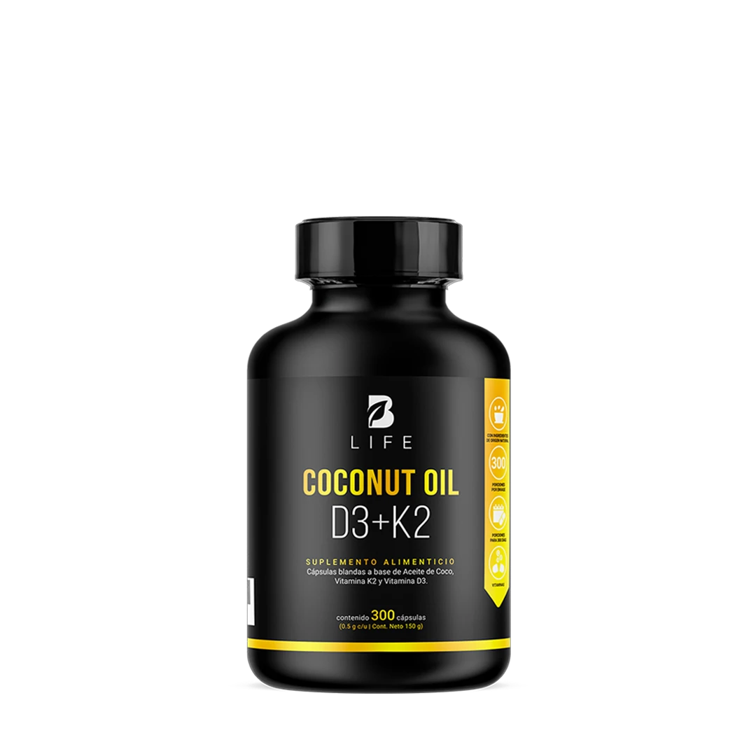 Aceite de Coco con Vitamina D3 y K2, Potenciador de Salud Ósea y Inmunológica
