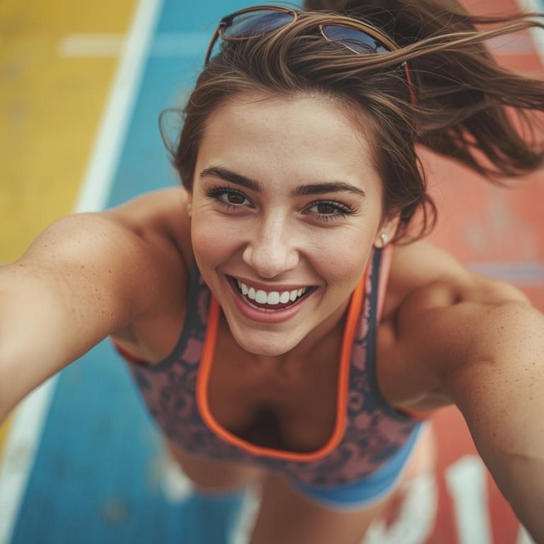 bienestar una mujer haciendo deporte feliz