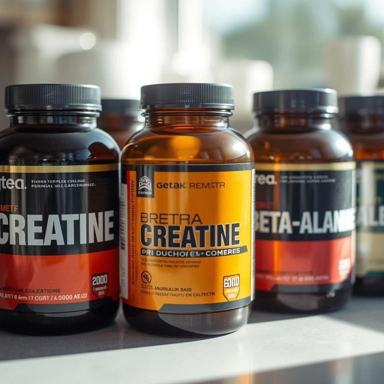 frascos con estos suplementos Creatina o Beta-Alanina en la cocina