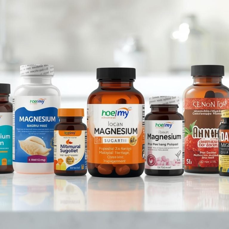frascos de magnesio y suplementos