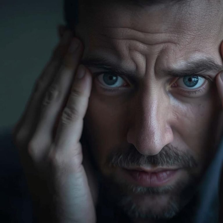 hombre con estres y ansiedad