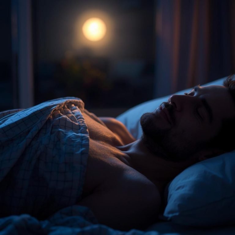 hombre en su cama durmiendo profundamente y con sueño reparador (1)