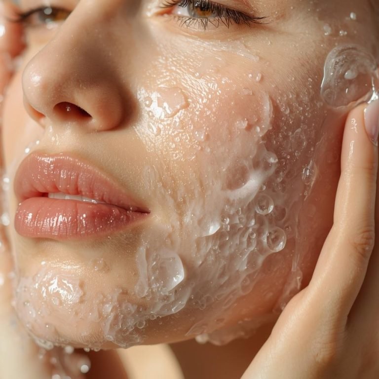 lavado de cara y exfoliación por la mañana y noche