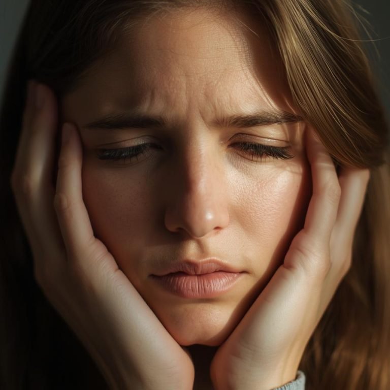 mujer con agotamiento en el dia