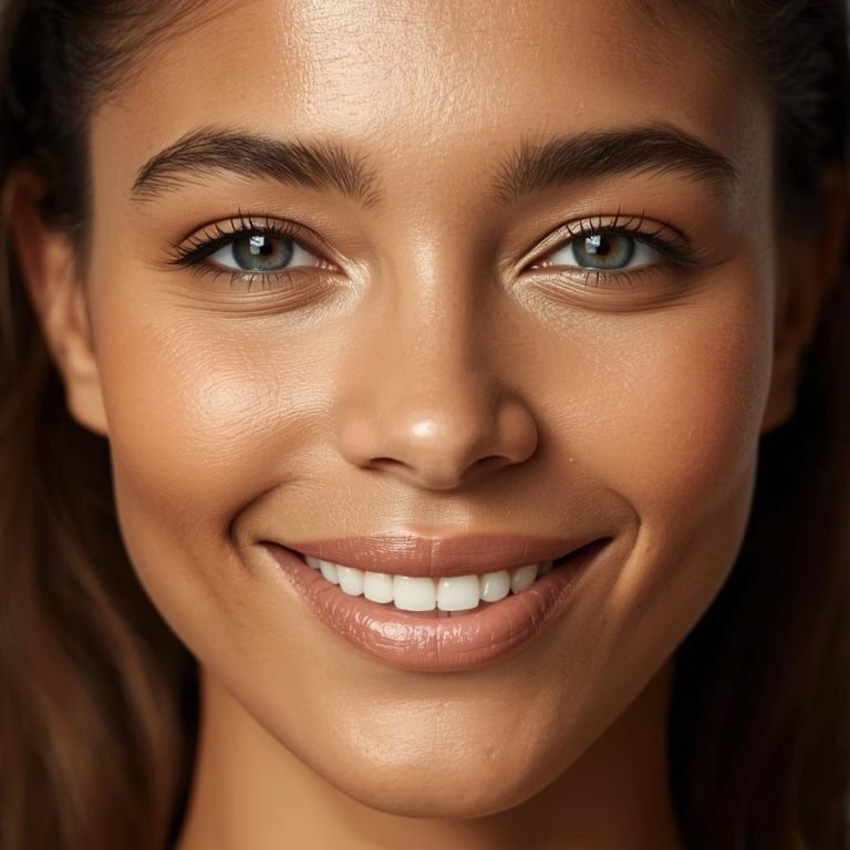 mujer con piel fuerte y saludable