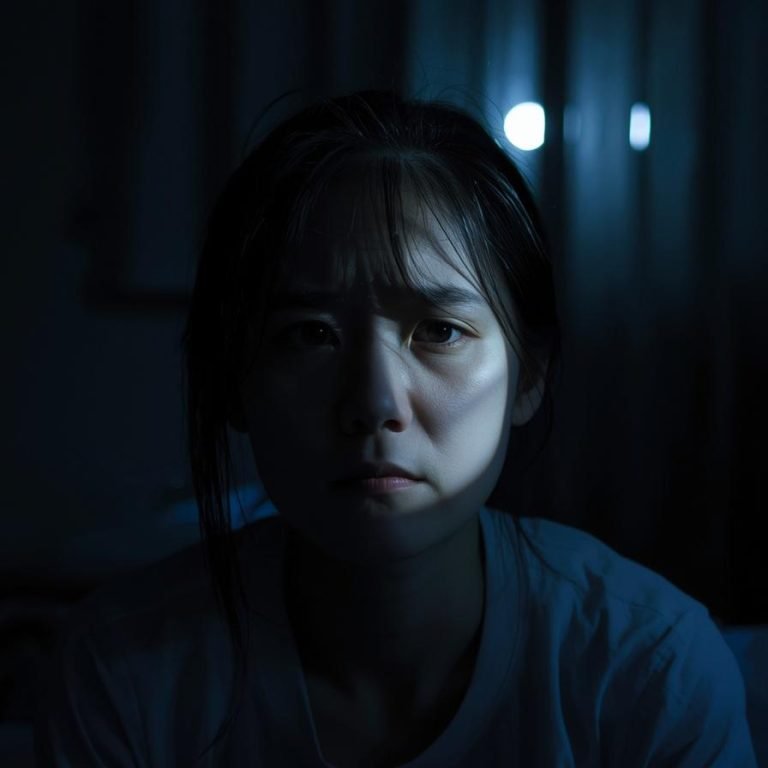 mujer dormida y a media noche despierta y pierde el sueño (1)