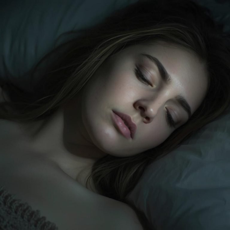 mujer dormida y a media noche despierta y pierde el sueño