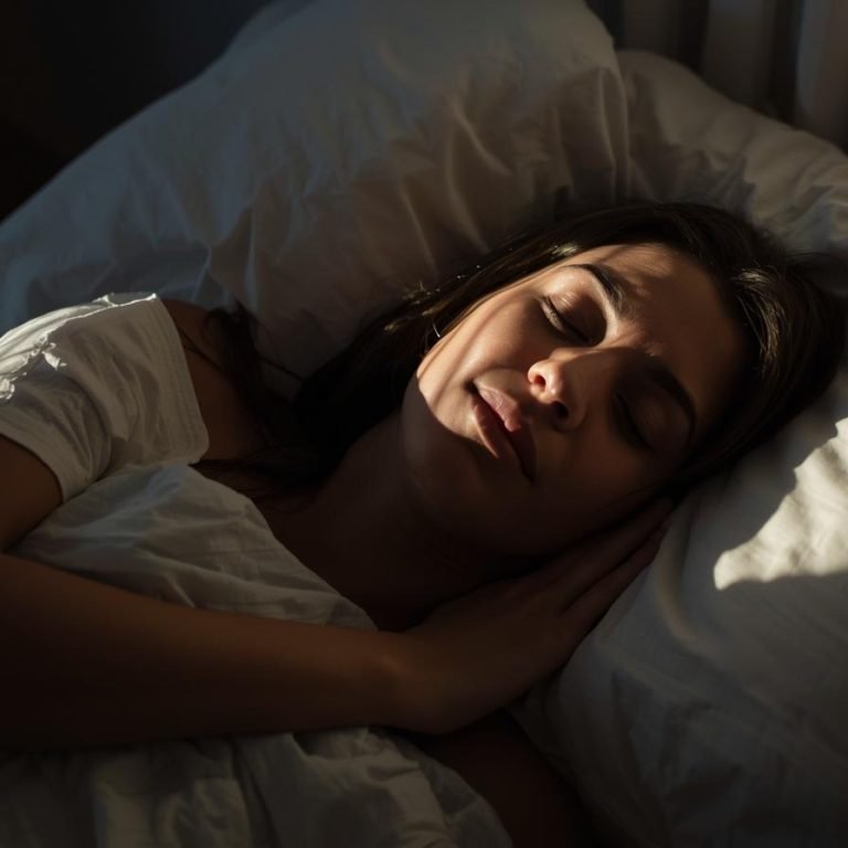 mujer durmiendo en su cama con un sueño reparado y profundo (1)