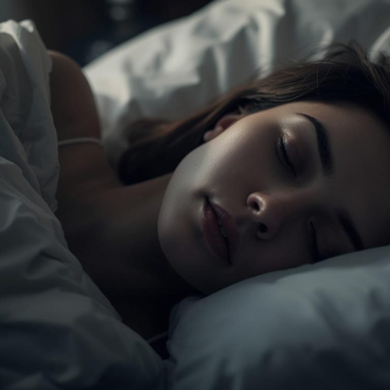 mujer durmiendo en su cama con un sueño reparado y profundo (2)