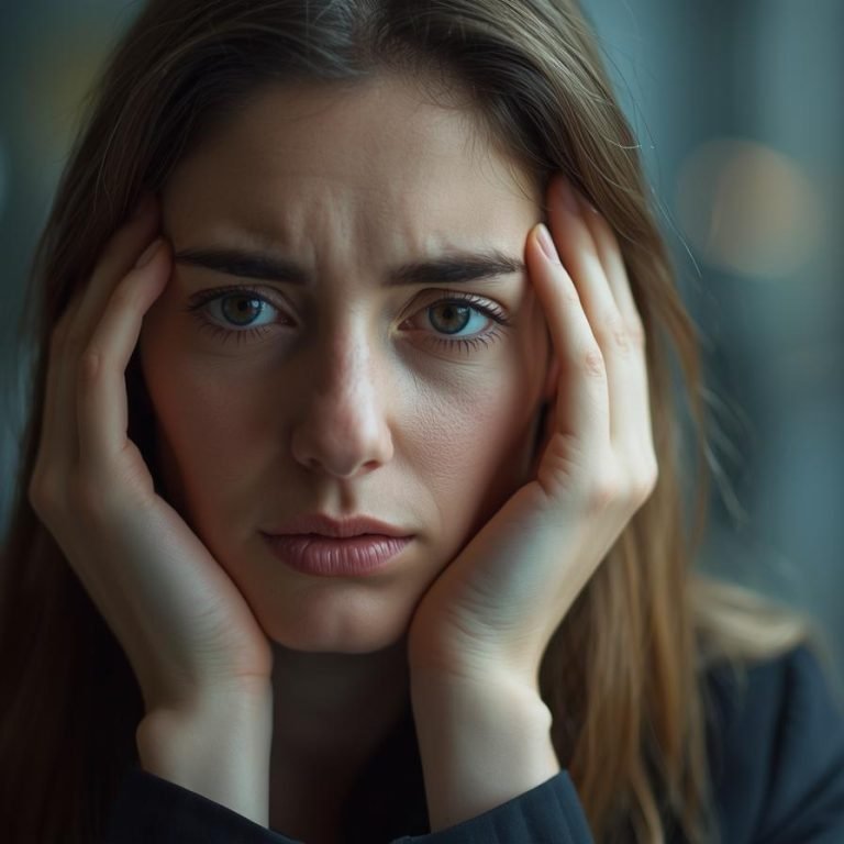 mujer estresada después de un día de trabajo
