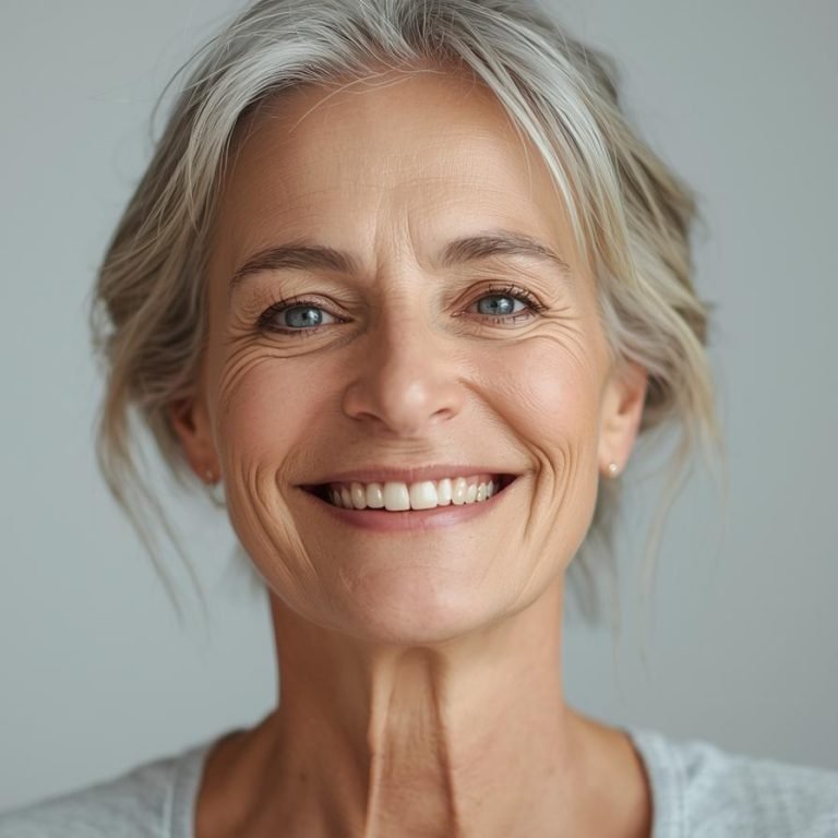 mujer madura plena y feliz