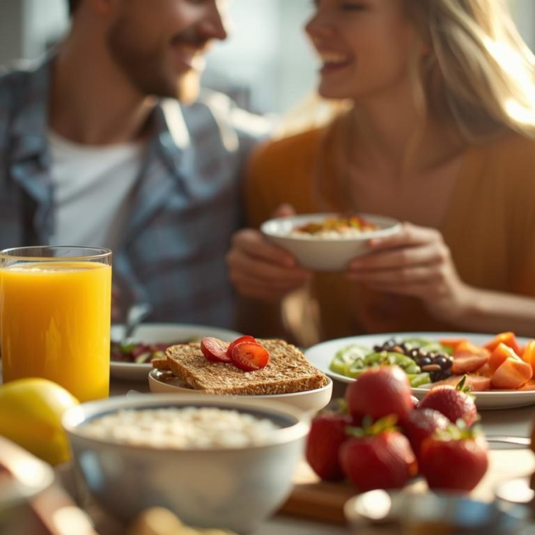 pareja desayunando fibra