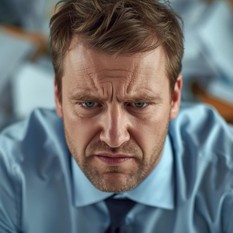 persona con mucho estres y trabajo hombre