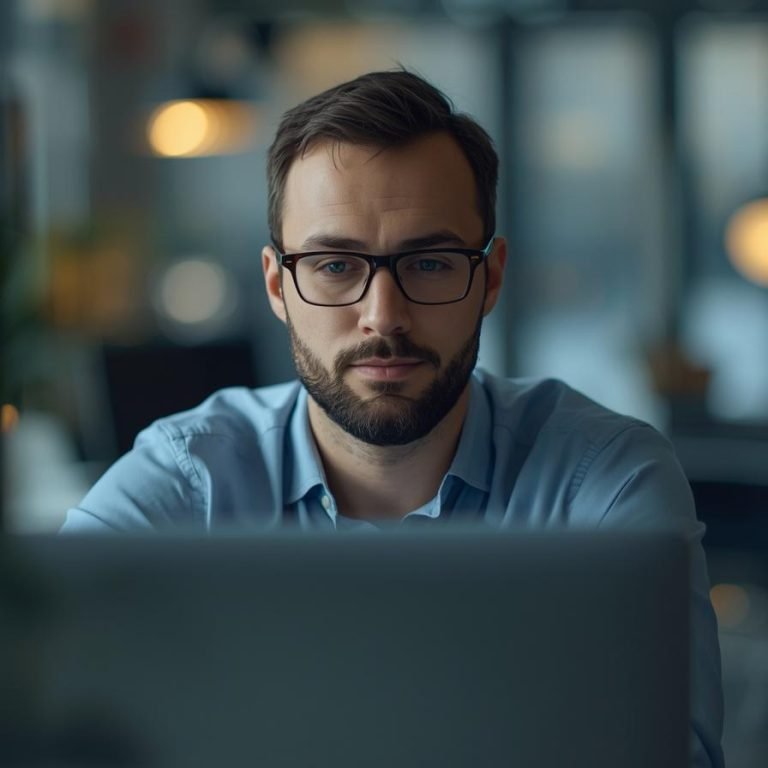 un hombre con su mente despejada y libre en un dia de trabajo