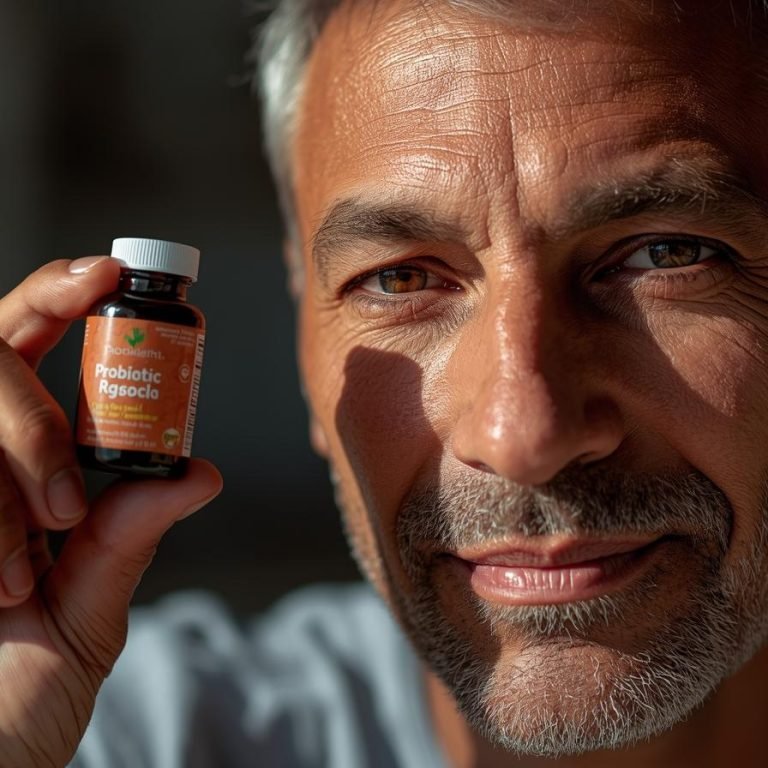 un hombre de 45 años tomando probioticos (1)