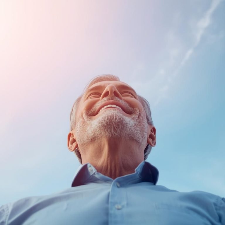 un hombre feliz por Decir Adiós al Cansancio Mental