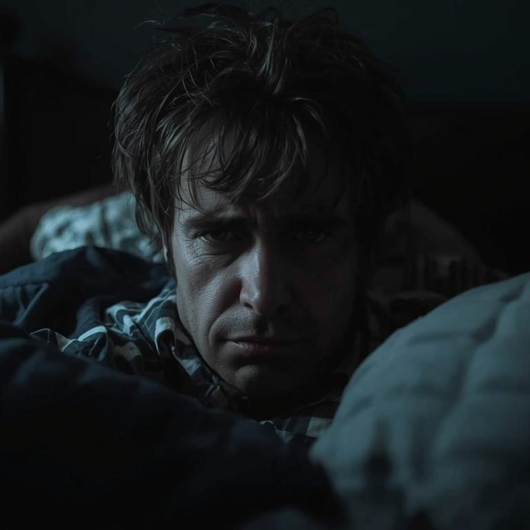 un hombre se despiertas por la mañana, pero en lugar de sentirse lleno de energía, parece que el día te pesa como un saco de papas