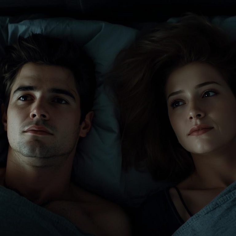 un hombre y una mujer aCOSTADOS VIENDO A LA NADA ESPERANDO DORMIR (1)