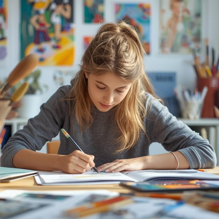 un joven creativo trabajando