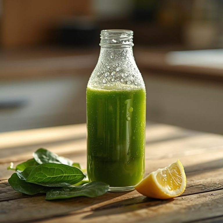 un jugo detox en la mesa de un a cocina