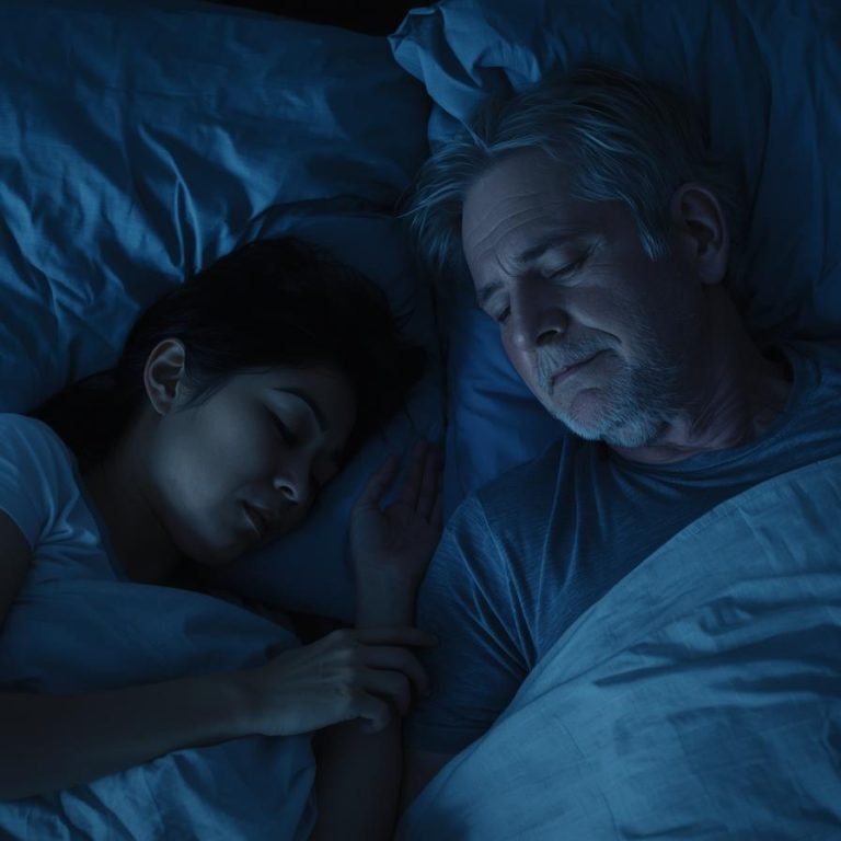 una mujer de 50 años y un hombre 55 durmiendo plácidamente toda la noche (3)