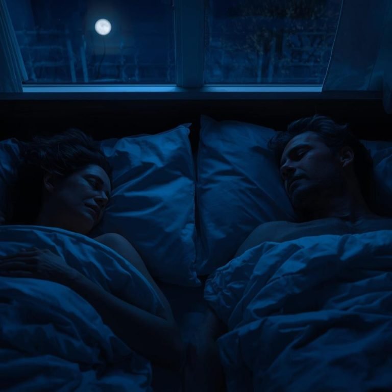 una mujer de 50 años y un hombre 55 durmiendo plácidamente toda la noche