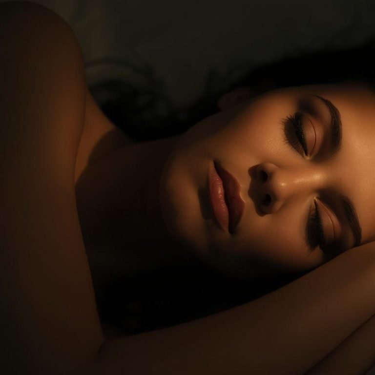 una mujer durmiendo tranquilamente