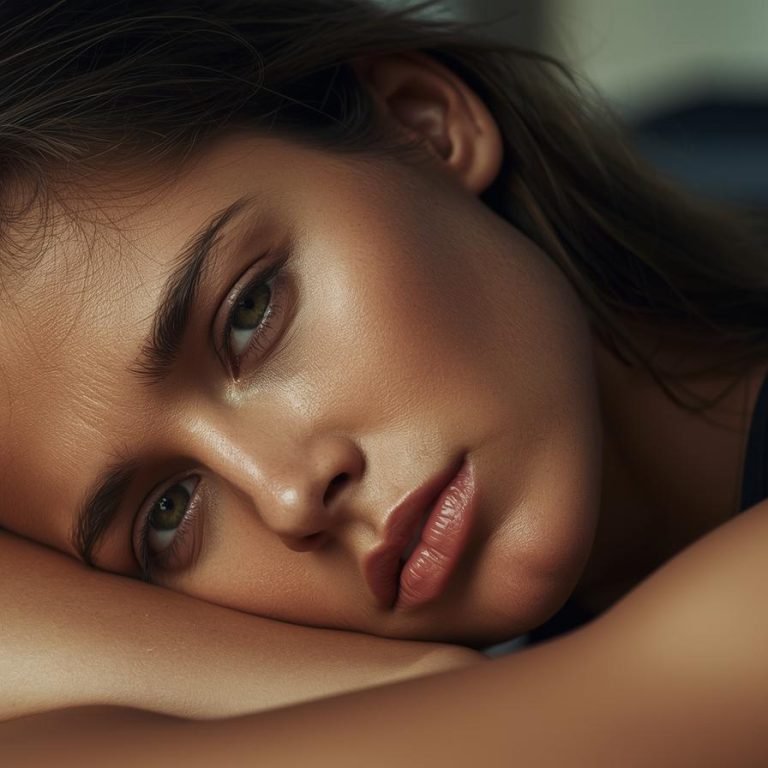 una mujer fatigada del día