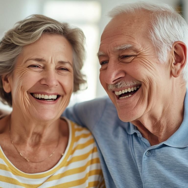 una pareja de 70 años feliz sana y agil