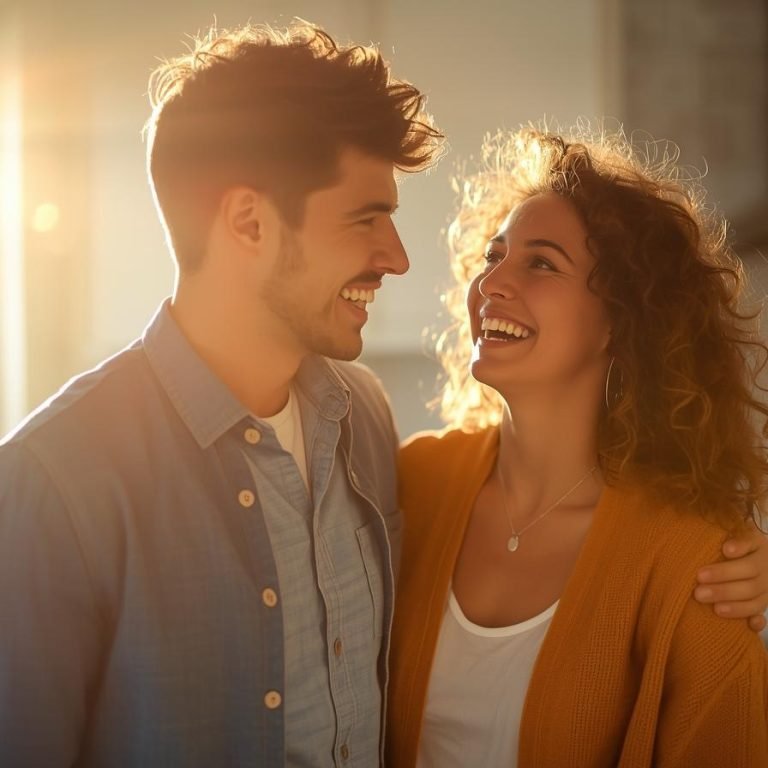 una pareja iniciado su dia llenos de energia para un dia feliz