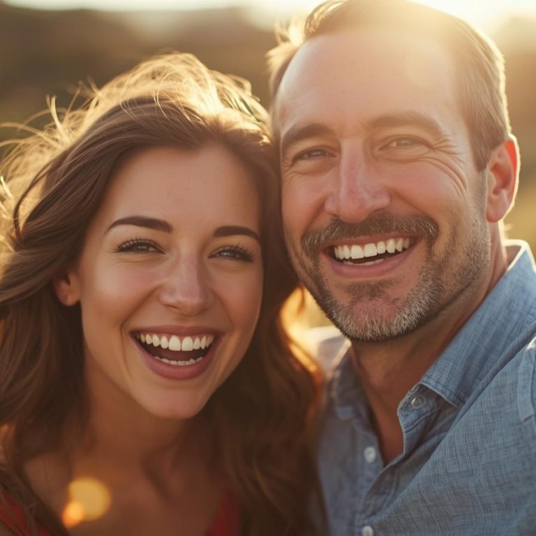 una pareja muy feliz y con equilibrio emocional