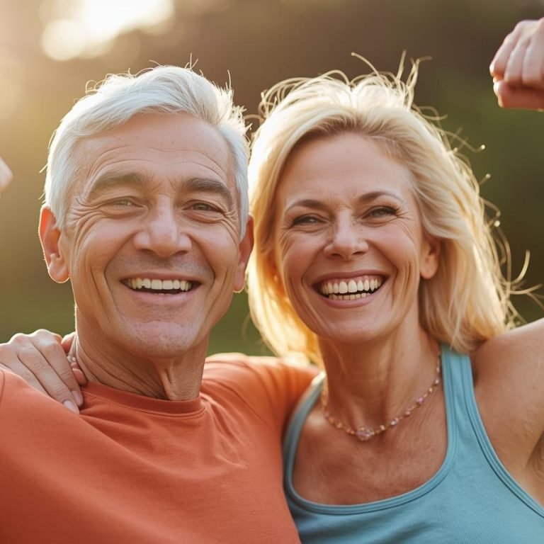 una parje de 48 años fuerte con energia y vitalidad